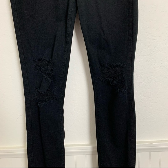Paige Verdugo Ankle Black Jeans Distressed Women’s Size 27 Ripped Knees Skinny - Picture 9 of 17